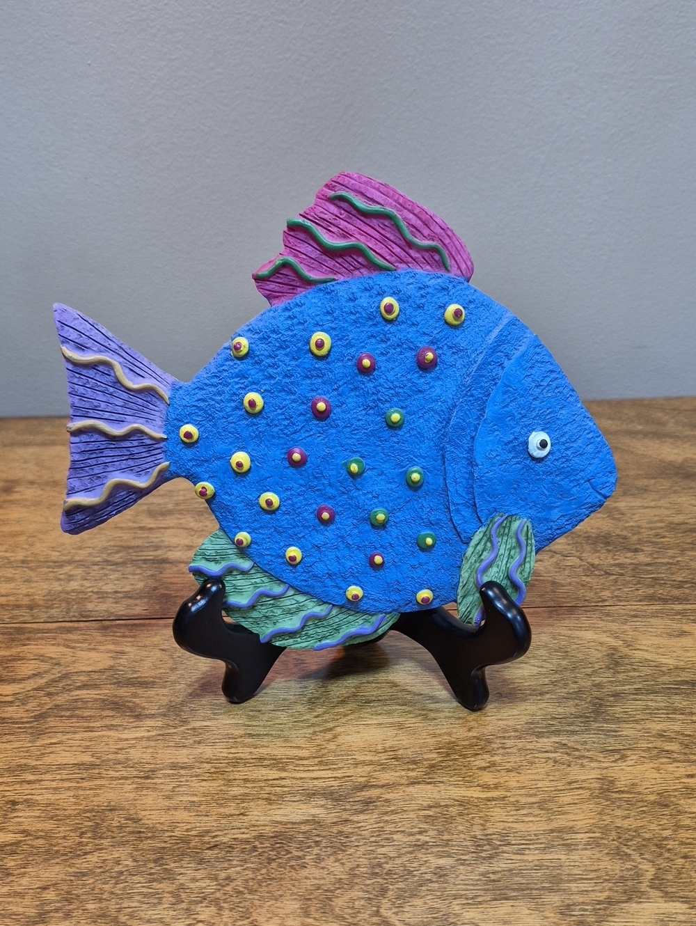 DECORATIVE Colorful Resin Aquatic Fish Wall Art Accent Decor